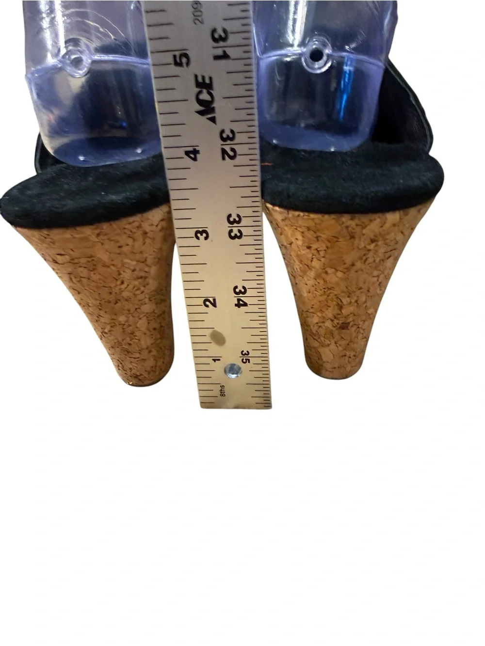 Ugg Women’s Size 12 Black Suede Cork 3” Wedge Slide Sandals
